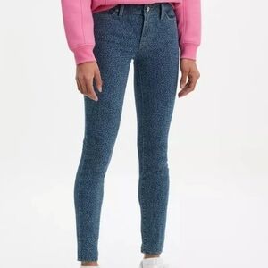 Levi's 711 Mobwife Indie Sleaze Hipster Skinny Animal Print Jeans size 27